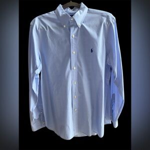 Ralph Lauren Dress Shirt 16 1/2 Lt. Blue‎ Long Sleeve EUC Lightweight